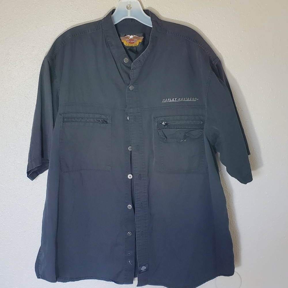 Harley Davidson black button up